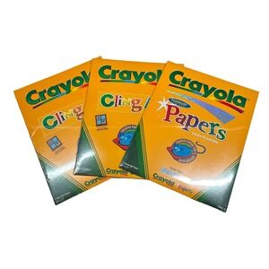 Crayola 2 Cling Art Clear‎ Film 1 Sparkle Inkjet Paper LOT OF 3
